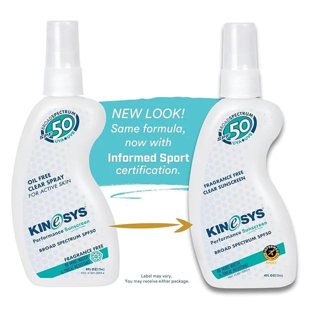 KINeSYS Fragrance Free Clear Spray Sunscreen for sensitive skin, SPF 50, Hypoallergenic, Broad Spectrum UVA/UVB protection...