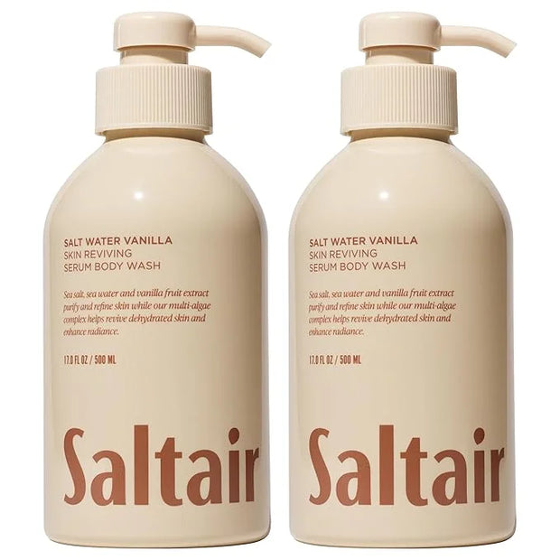 Saltair Body Wash, Salt Water Vanilla 2-Pack. Moisturizing Body Cleanser with Monoi Oil and Cupuacu Butter. Luxury Shower ...