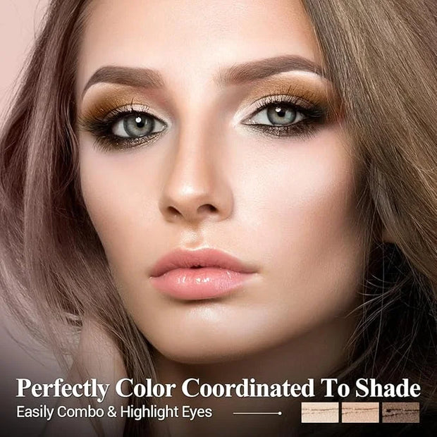 Neutral Eyeshadow Stick Makeup Set, Metallic Shimmer Matte Cream Eye Shadow Eyeliner Brightener Pencil Crayon - Classic 6P...