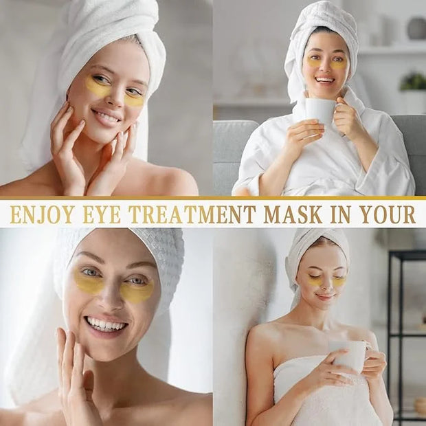 Danvisit 60 Pcs Under Eye Patches: 24K Gold Eye Masks for Dark Circles and Puffiness Anti-Aging & Rejuvenating Hydrogel Ey...