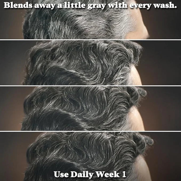 Just for Men Control GX Grey Reducing Shampoo for Textured Hair, Gradual Hair Color for Men with Keratin, 4 Fl Oz - Pack o...
