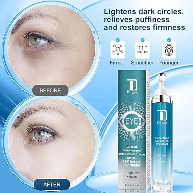 Dongyu Caffeine Eye Cream for Dark Circles: Under Eye Serum for Puffiness Bags Daily Care before Dates Parties Women Men -...