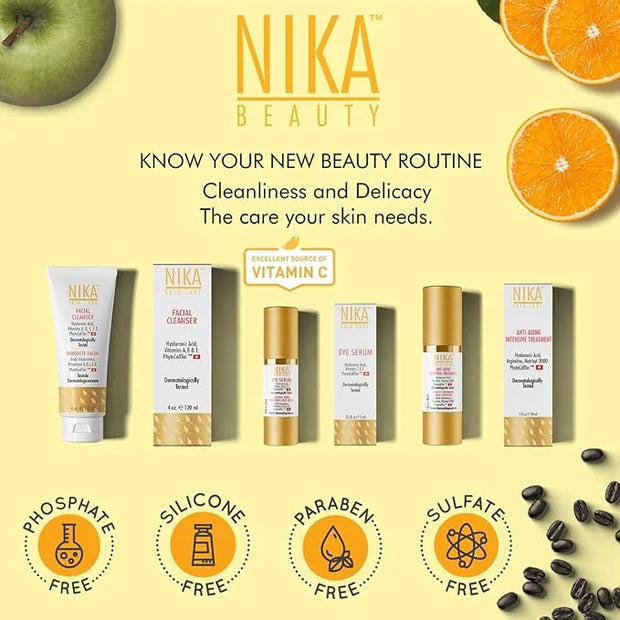 SKIN CARE - Eye Serum with Vitamin C & E, Hyaluronic Acid, Caffeine, and Swiss Apple Stem Cells - Day & Night - Product Image