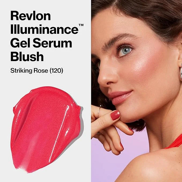 Revlon Illuminance Gel Serum Blush, Visibly Plump Cheeks, Dewy Finish and Hydrates All Day, 120 Striking Rose, 0.37 fl oz....