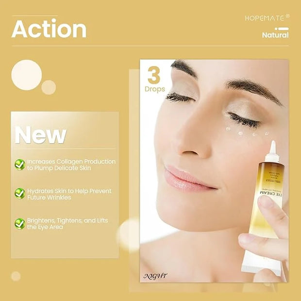 Eye Cream for Dark Circles, Puffiness, and Wrinkles, Improves and Firms eye Skin for Youthful, Refreshed Eyes-Pure Natural...