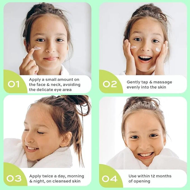 Face Moisturizer with Hyaluronic Acid Face Cream for Kids - Facial Cream & Gentle Moisturizer with Strawberry Extract & Vi...