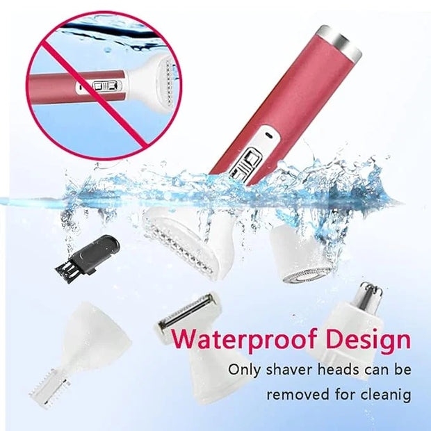 Electric Razor for Women,5 in 1 Womens Shaver Electric Bikini Trimmer Pubic Hair Removal Wet & Dry Painless Shaver for Leg...