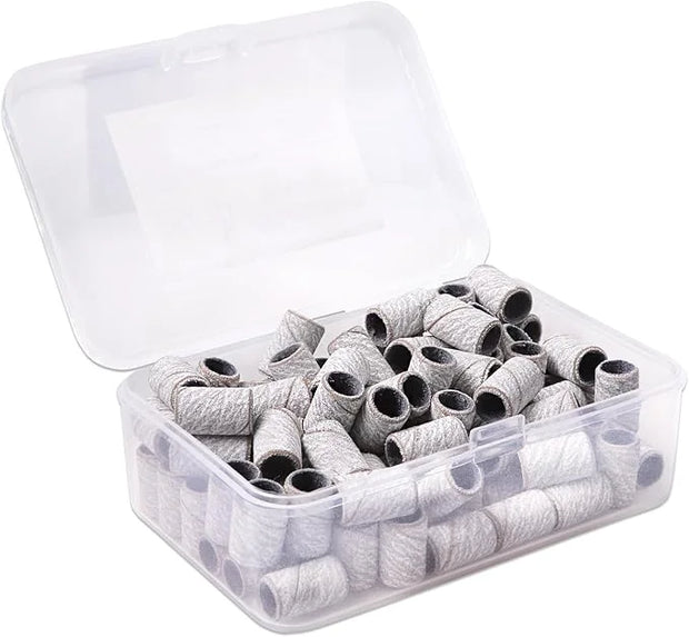 100 Pieces Large Nail Sanding Bands Professional Nail Manicure Great Fit for Nail Drill Bits for Acrylic Nails (240 Grit, ...