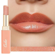 Oulac Moisture Peach Nude Lipstick - 2 in 1 Shimmer Lipstick & Lip Balm, Shimmer Soild Lip Gloss, Lightweight Smooth, Natu...