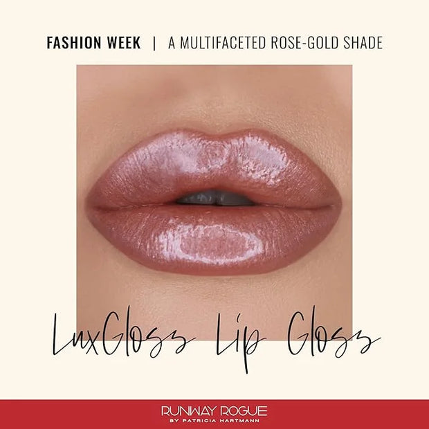 Runway Rogue LuxGloss Lip Gloss, High-Pigment Shimmery Rose-Gold Lip Gloss, ‘Fashion Week’ - Product Image