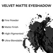 Erinde Black Matte Eyeshadow Palette, Single Black Smokey Pressed Powder Eye Shadow, Ultra-Blendable, Pigmented Color, Lon...