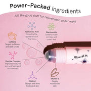 grace & stella Under Eye Brightener Roller - Travel Essentials - Retinol & Caffeine Eye Serum for Puffiness, Dark Circles,...
