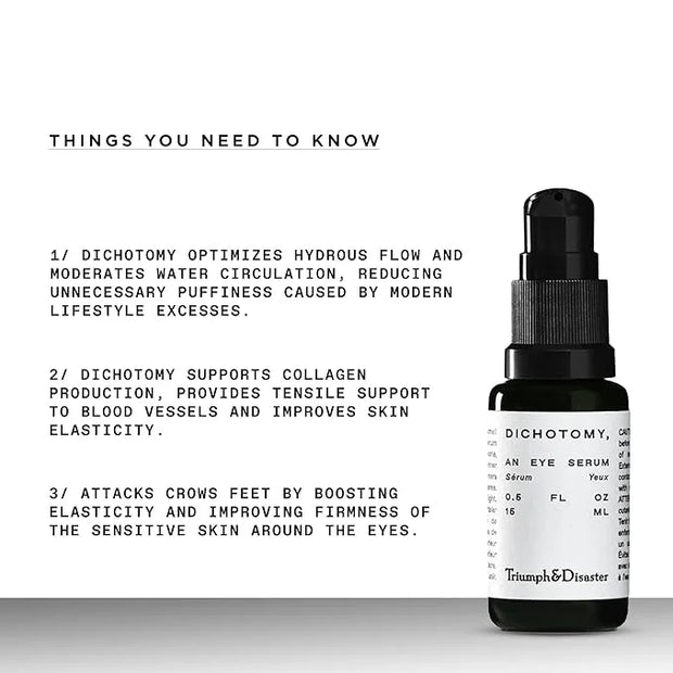 Triumph & Disaster | Dichotomy Eye Serum | Anti-Aging, Targeting Dark Circles, Crows Feet & Puffiness for Men - 0.5 fl oz ...