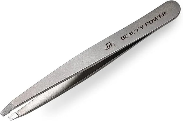 Professional Tweezers - Slant, Durable Lightweight German Stainless Steel, Ultra Precision Tweezers for Eyebrows, Facial H...