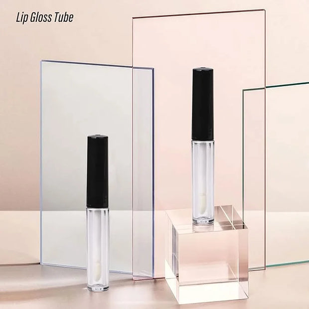 1.3ml Empty Lip Gloss Tube Lip Gloss Wand Bottles Containers Pack of 10 (Black Cap) - Product Image