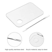 2PCS Acrylic Cosmetic Palette with 2PCS Spatula Tool,Makeup