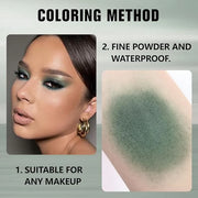 evpct Dark Green Matte Single Eyeshadow Palette, Forest Green Cream Eye Shadow Palette Makeup Singles for Older Women Matt...
