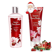 Japanese Cherry Blossom Shower Gel and Body Cream Set - Nourishing and Moisturizing Daily Skincare - 8 fl.oz / 236mL Each,...
