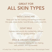 Dionis Goat Milk Skincare 5 Piece Goat Milk Travel Set for Men - Hydrating Bar Soap, Shave Butter, Hand & Body Cream - Ver...