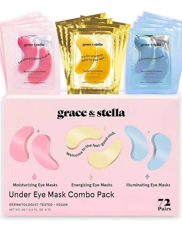 Under Eye Mask - Reduce Dark Circles, Puffy Eyes, Undereye Bags, Wrinkles - Gel Under Eye Patches, Vegan Cruelty-Free Self...