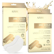 AZURE 24K Gold & Retinol Anti Aging Under Eye Patches - Firming, Restoring & Deeply Hydrating Eye Mask - Reduces Fine Line...
