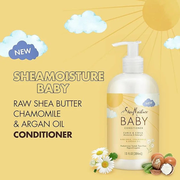 SheaMoisture Baby Conditioner for Curly Hair Raw Shea, Chamomile and Argan Oil Moisturizes and Helps Detangle Delicate Cur...
