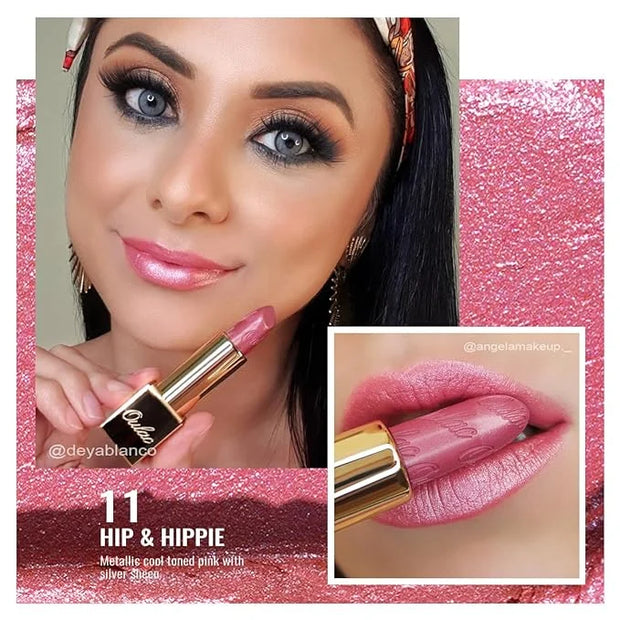 Oulac Pink Lipstick for Women with Metallic 3D Shine Lightweight Hydrating Formula, High Impact Lip Color, Vegan Beauty, F...