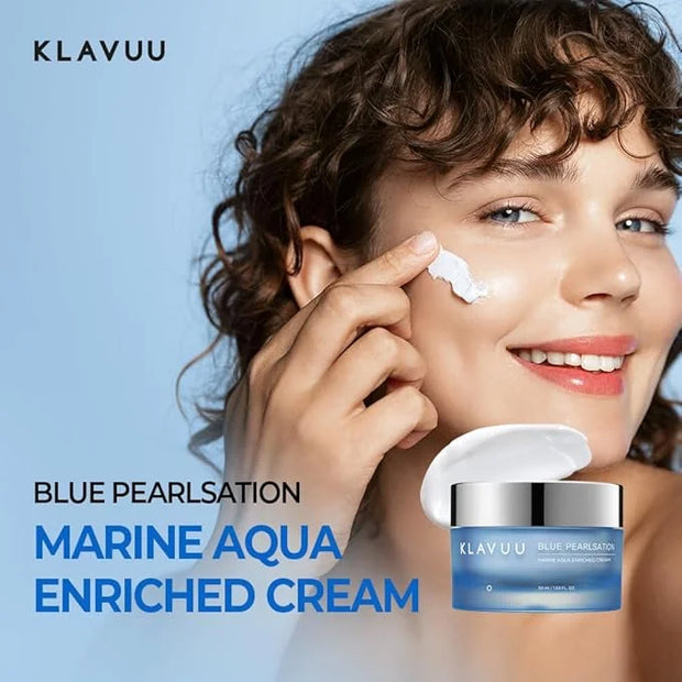 BLUE PEARLSATION MARINE AQUA ENRICHED CREAM - Hypoallergenic Deep Moisturizer with Apple Water for Nourished, Balanced Ski...