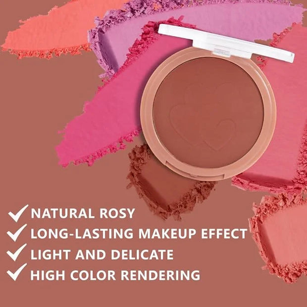 Single Matte Cheeks Face Cream powder Blush Makeup Palette, Bronze Brown Singles Blushes for Older Women, Monochrome Highl...