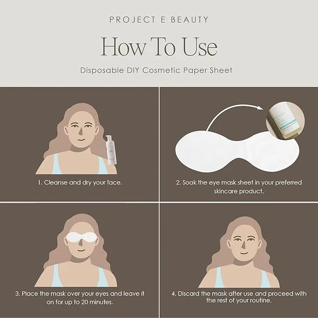 100pcs Disposable DIY Non-Woven Eye Mask Paper by Project E Beauty | DIY Cotton Eye Care Mask | for Skincare & Spa Salon U...