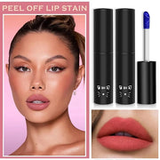 2PCS Peel Off Lip Stain Lip Tint Matte Liquid Lipstick Nude Lip Gloss Long Lasting Waterproof Lip Tint Stain Non-stick Cup...