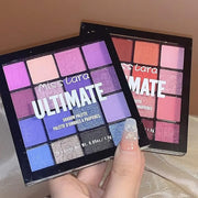 Purple & Blue Eyeshadow - 16 Color Glitter & Matte Eyeshadow Palette, Korean Makeup, Waterproof & Bright Colours - Product...