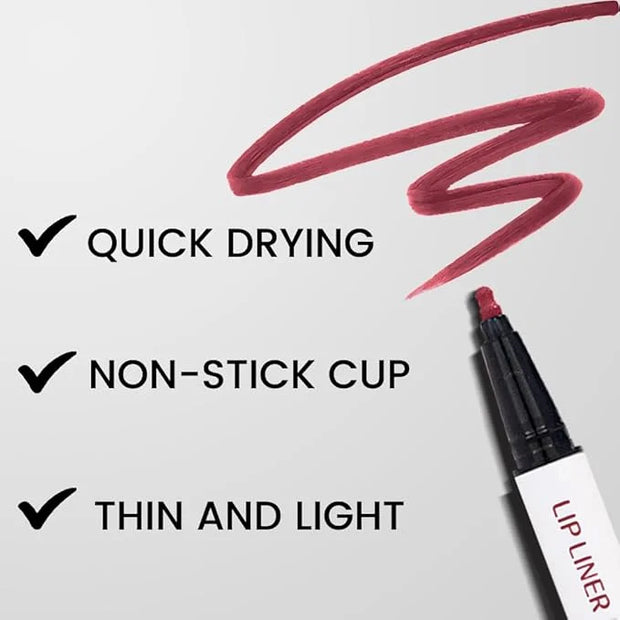 evpct Longwear Liquid Lip Liner Stain Marker Pen Long Lasting Waterproof, Wine Red Plum Matte Semi Permanent 24 Hour Lip L...