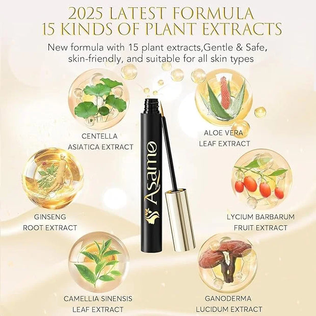 Natural Eyelash Growth Serum with 15 Plant Extracts, Lash Enhancement Formula - Product Image