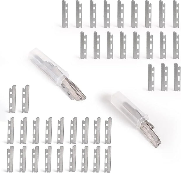 40pcs Microblades for Face,Fit for Dermaplaning Tool Replacement,Stainless Steel Multi-purpose Reusable Dermaplane Razor B...