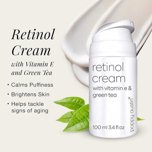 poppy austin Retinol Cream for Face 3.4OZ, High-Strength Retinol Night Cream - Cruelty Free Wrinkle Cream - Anti Aging Eye...