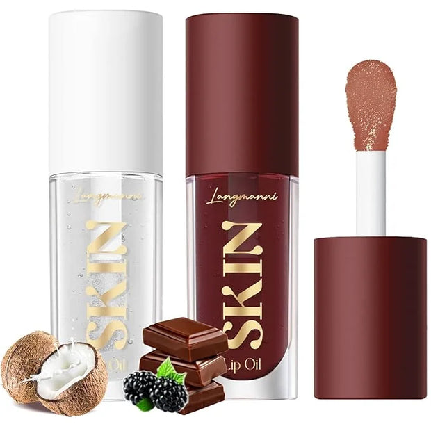 LANGMANNI Moisturizing Lip Oil,No-Sticky Lip Gloss Lip Balm Lip Care,Fruit Flavoured Lip Oil For Dry Lip's Moisturizing Hy...