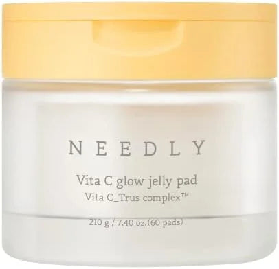 NEEDLY | Vita C Glow Jelly Pad | Brightening Toner Pad for Exfoliation, Blemish care, and Tone Improvement