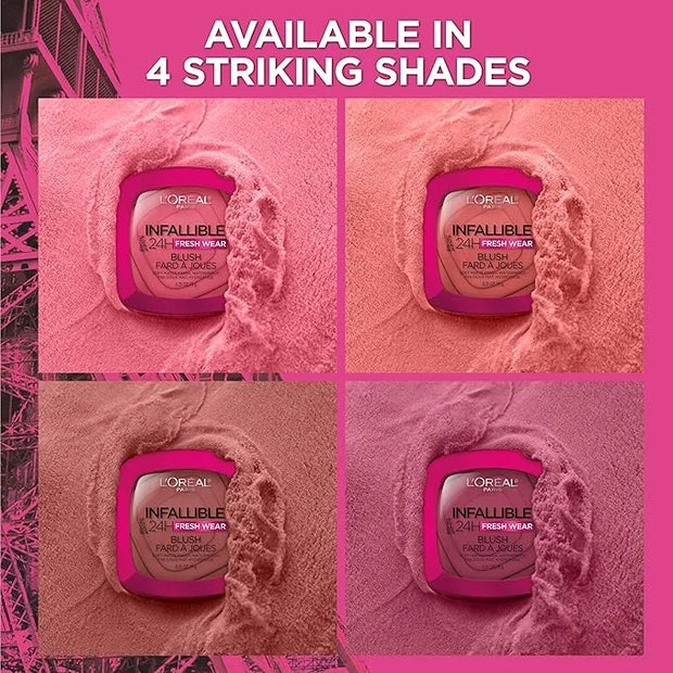 L'Oreal Paris Infallible Up to 24H Fresh Wear Soft Matte Blush, Blendable, Long-Lasting and Waterproof Cheek Make Up, Fear...
