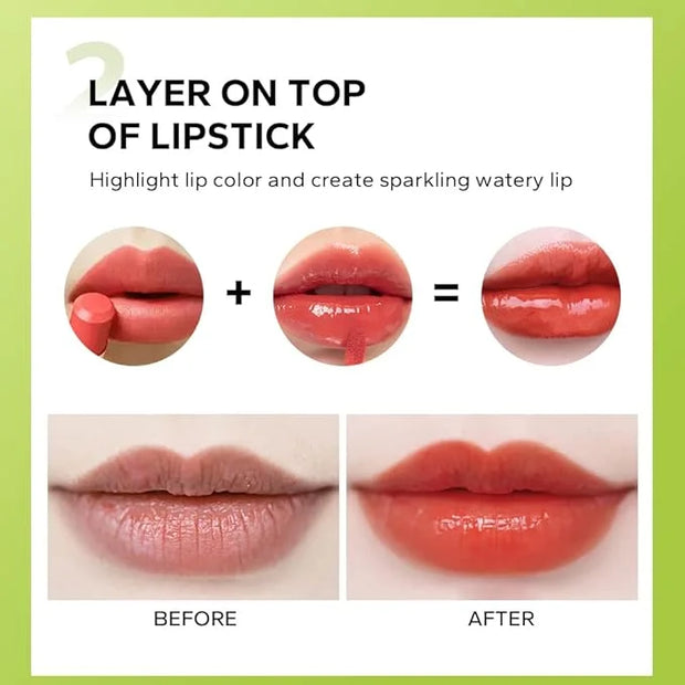 2Pcs Lip Oil and Lip Liner Set, Gradient Brown Lip Liner and Lipstick Lip Combo Set, Smooth Glossy Finish Lip Glow Oil for...
