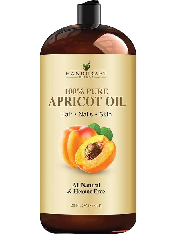 Handcraft Blends Apricot Kernel Oil - Cold-Pressed 28 Fl Oz - 100% Pure and Natural - Premium Grade Carrier Oil for Skin a...