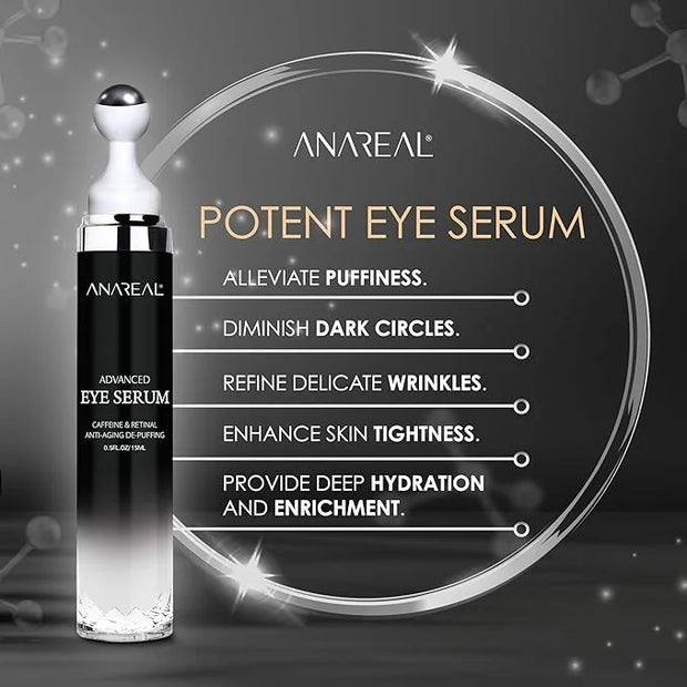 Eye Bags Treatment for Men: Eye Cream for Dark Circles, Caffeine Eye Cream, Eye Roller for Puffy Eyes, Puffy Eyes Treatmen...