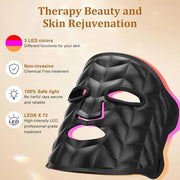 Hotodeal LED Face Mask Light Therapy,3 Colors Light Therapy for Skin Rejuvenation Anti-aging Beauty Red Light Therapy,Sili...