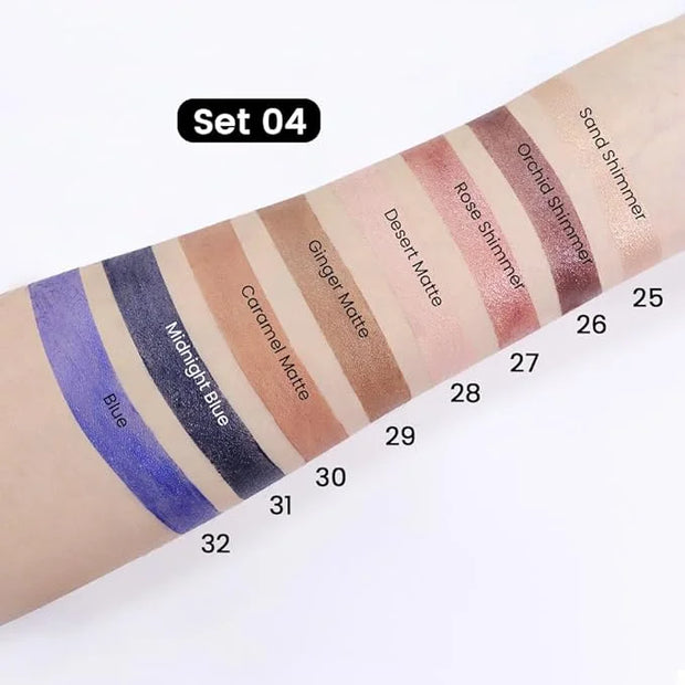 Kaely 8Pcs Cream Eyeshadow Stick Set for Eyes,Sand Orchid Rose Desert Ginger Caramel Midnight Blue Blue,Halloween Makeup,M...