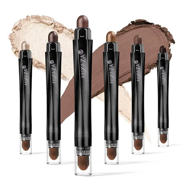 6PCS Cream Eyeshadow Stick Makeup Sets, Metallic And Matte Shimmer Eye Shadow Eye Brightener Stick Pencil Crayon, A02-Taup...