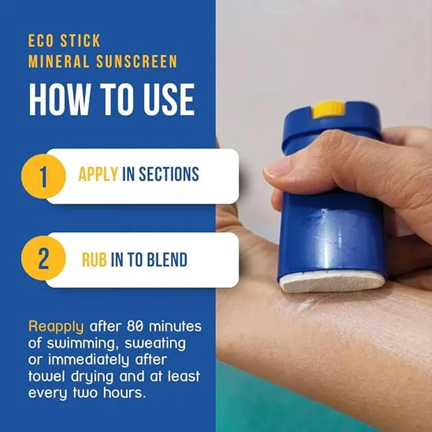 STREAM2SEA EcoStick SPF 35 Mineral Sunscreen Stick, Sweat Water Resistant Sunblock, USDA Approved Biodegradable Paraben Fr...
