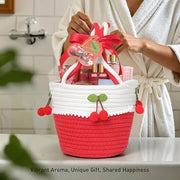Spa Gifts for Women, Cherry & Berry Spa Gift Set for Teenage Tote Bag, Shower Gel, Hand & Body Lotion, Hitrees Birthday fo...