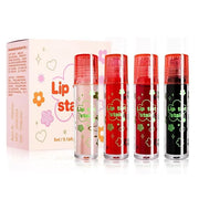 4 Pcs Roll-on Lip Gloss Set, Clear Lip Gloss Crystal Jelly Liquid Lipstick, Plumping Lip Oil, Long Lasting Hydrating & Moi...