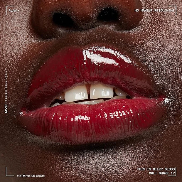 NYX PROFESSIONAL MAKEUP This Is Milky Gloss, Lip Gloss with 12 Hour Hydration, Vegan - Malt Shake (Warm Red) - Product Image
