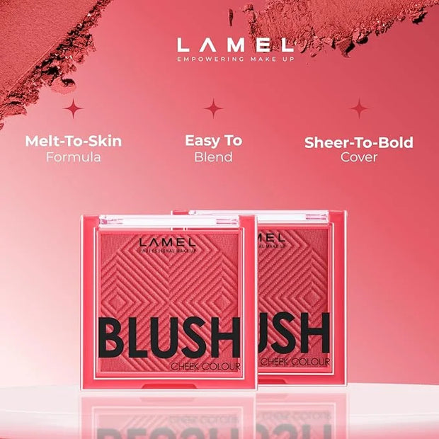 Blush Cheek Apricot Color Mini - Blendable Natural Blush Powder - Enhances & Defines Shapes & Features - Shading & Contour...